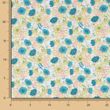 Percal Estampado Floral Turquesa - Ribes y Casals