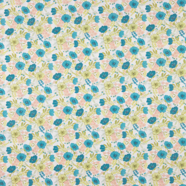 Percal Estampado Floral Turquesa - Ribes y Casals