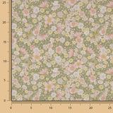 Percal estampado floral verde - Ribes y Casals