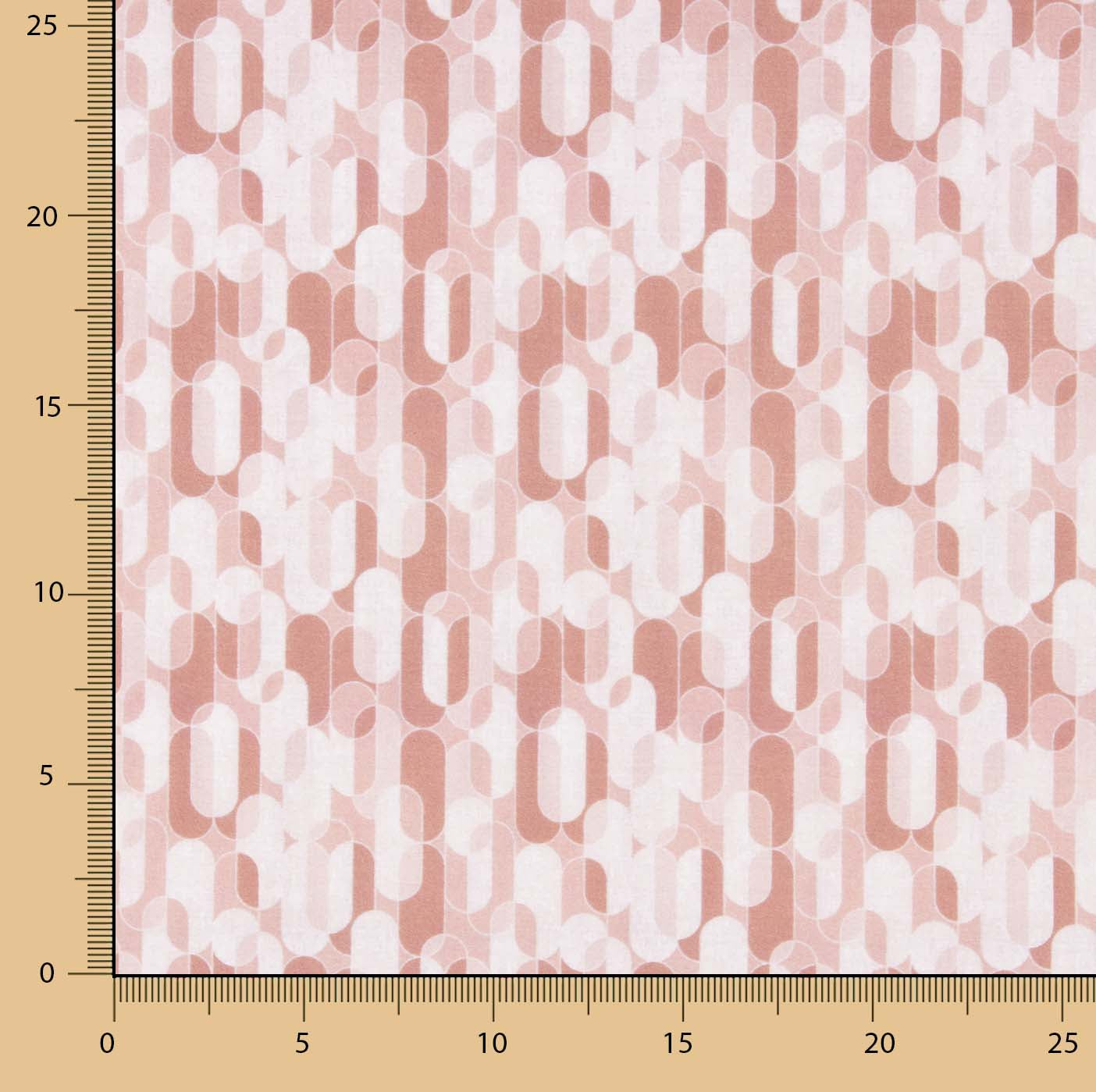 Percal Estampado Geométrico Retro Rosa - Ribes y Casals