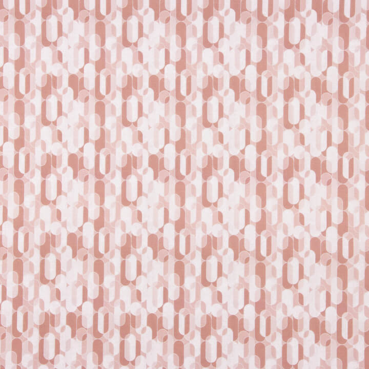 Percal Estampado Geométrico Retro Rosa - Ribes y Casals