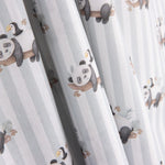 Percal estampado com pandas e riscas cinzentas - Ribes y Casals