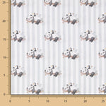 Percal estampado com pandas e riscas cinzentas - Ribes y Casals