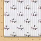 Percal estampado com pandas e riscas cinzentas - Ribes y Casals