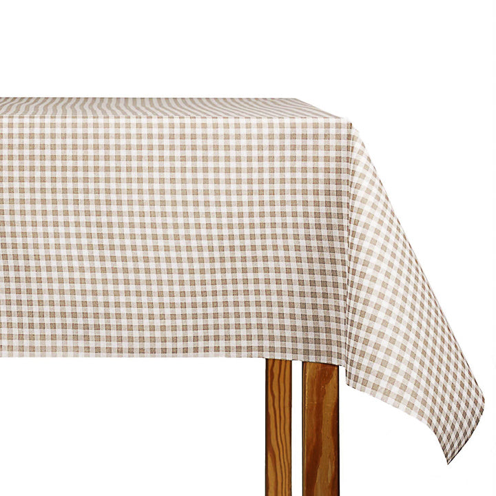 Toalha de mesa anti-manchas Vichy bege - Ribes y Casals