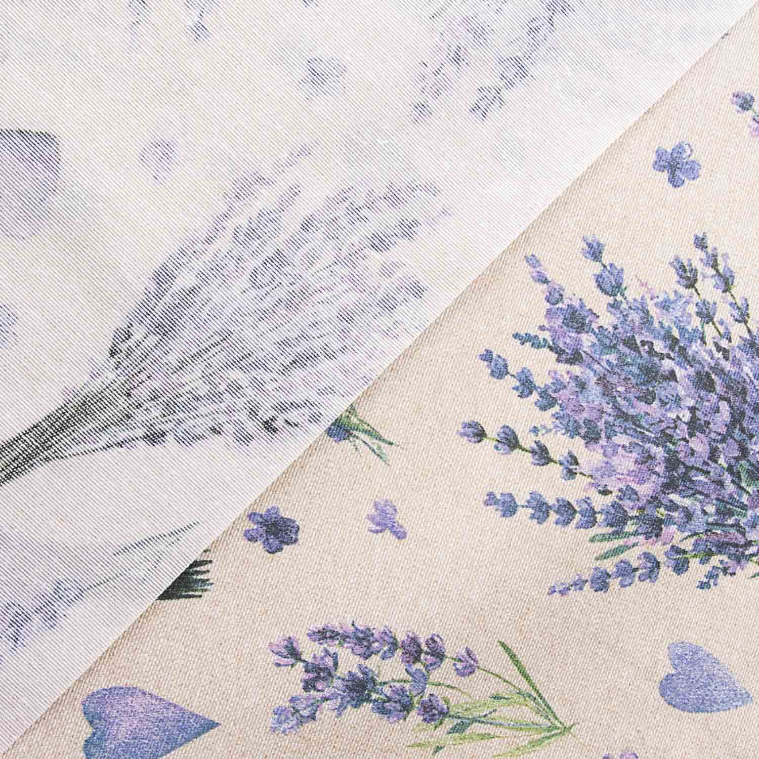 Toalha de Mesa Resinada Lavanda Corações - Ribes y Casals