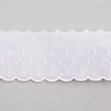 Tira de batista branco e rosa 5cm - Ribes y Casals