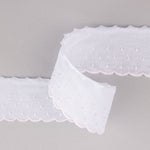 Tira de batista branco e rosa 5cm - Ribes y Casals