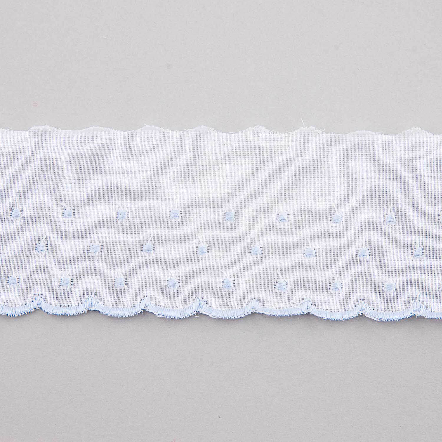Tira de batista branco e azul 3cm - Ribes y Casals