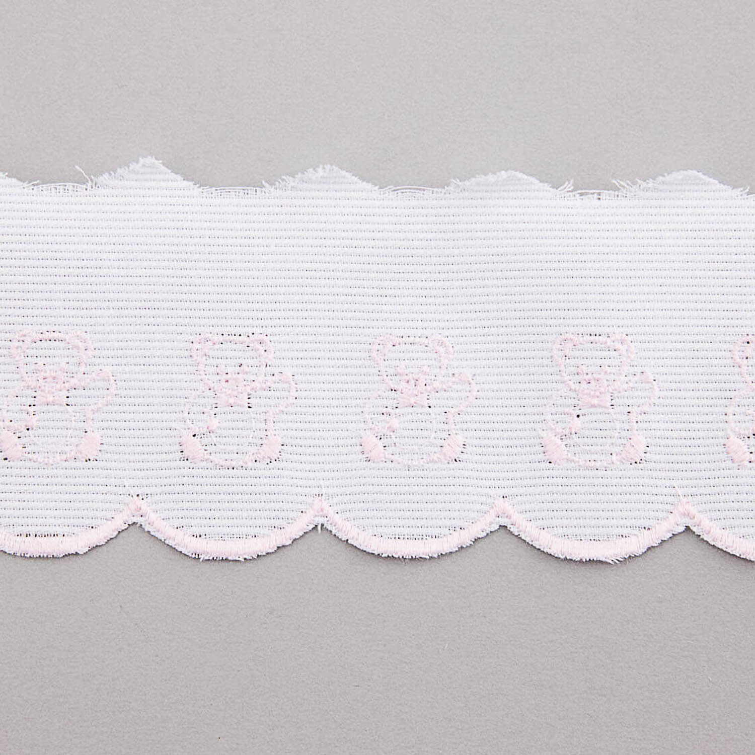 Tira de piquê branco rosa 6,5cm - Ribes y Casals