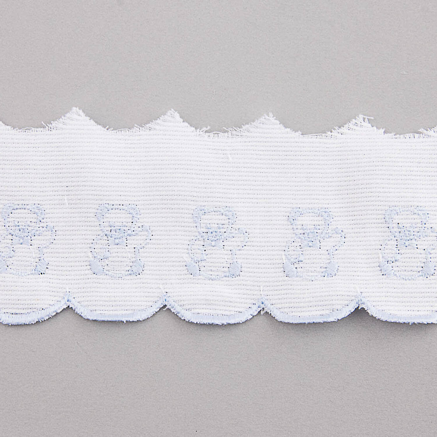 Tira de piquê branco azul 6,5cm - Ribes y Casals