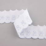 Tira de piquê branco azul 6,5cm - Ribes y Casals