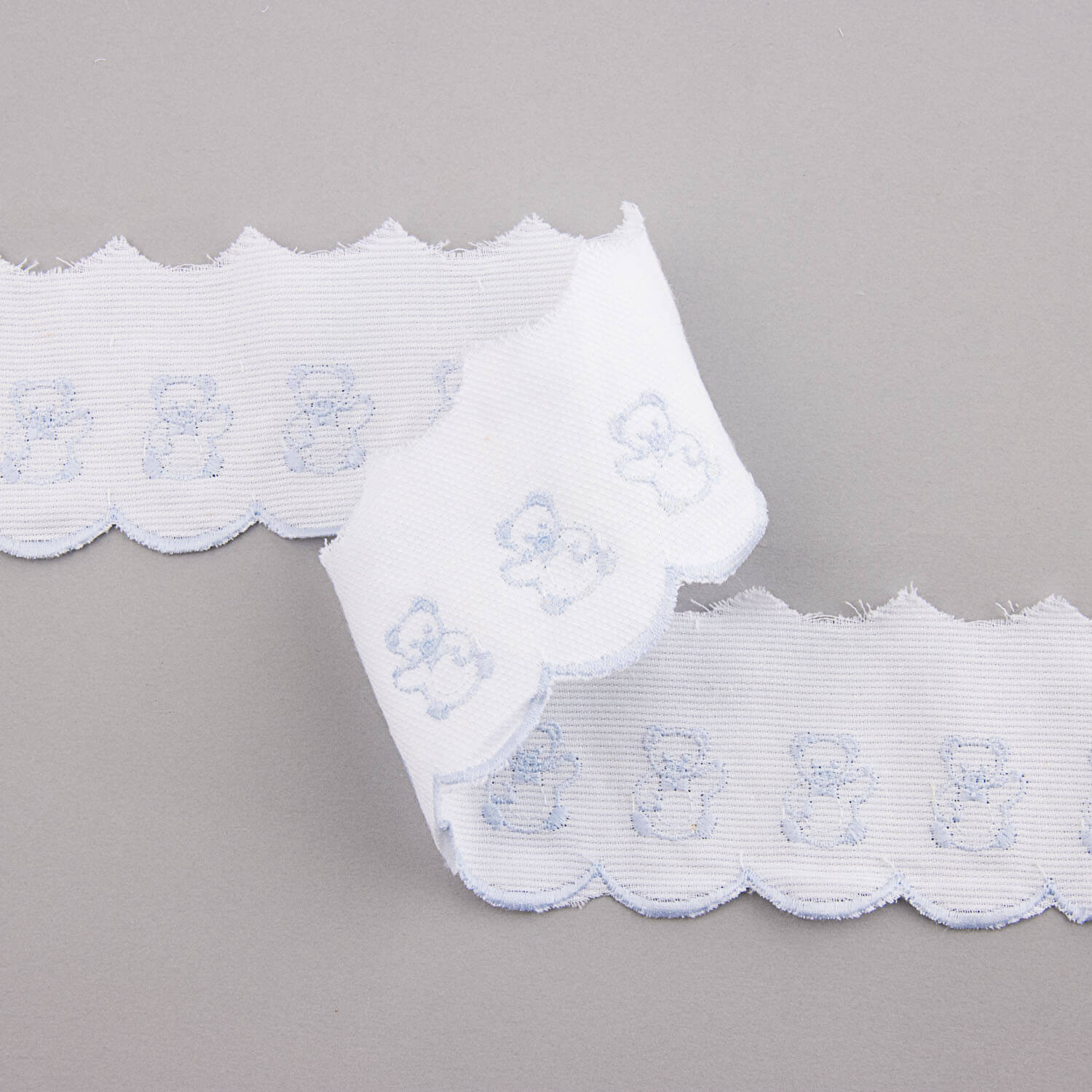 Tira de piquê branco azul 6,5cm - Ribes y Casals