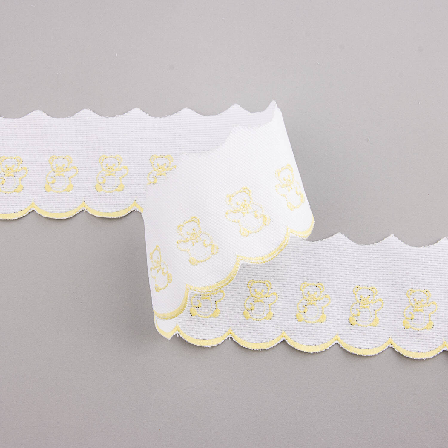 Tira de piquê branco amarelo 6,5cm - Ribes y Casals