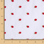 Batista de algodão bordada com morangos brancos - Ribes y Casals