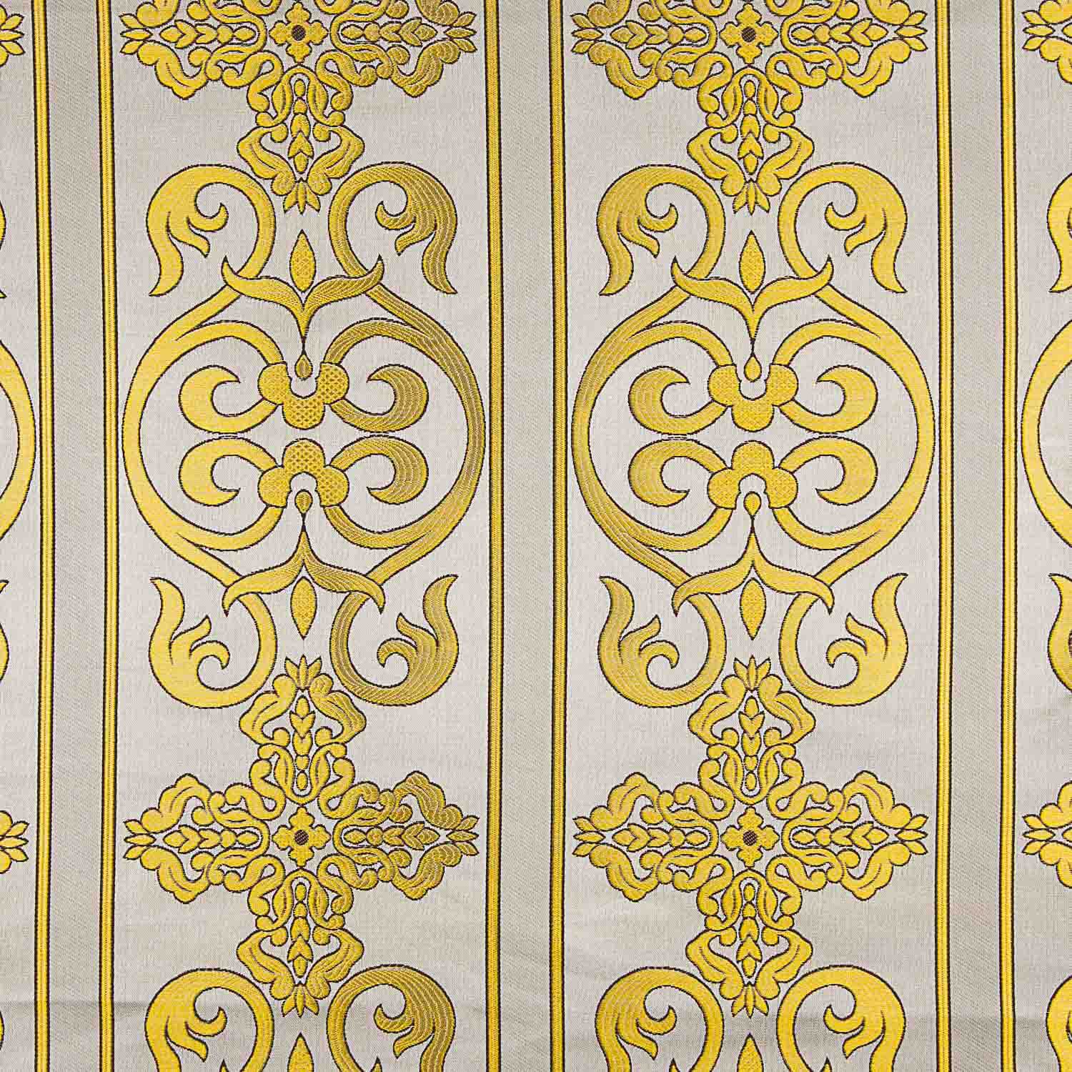 Brocado Barroco Ornamental Cinza Ouro - Ribes y Casals