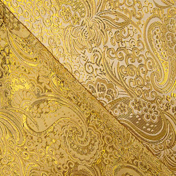 Jacquard Cru com Lurex Caxemira Dourado - Ribes y Casals