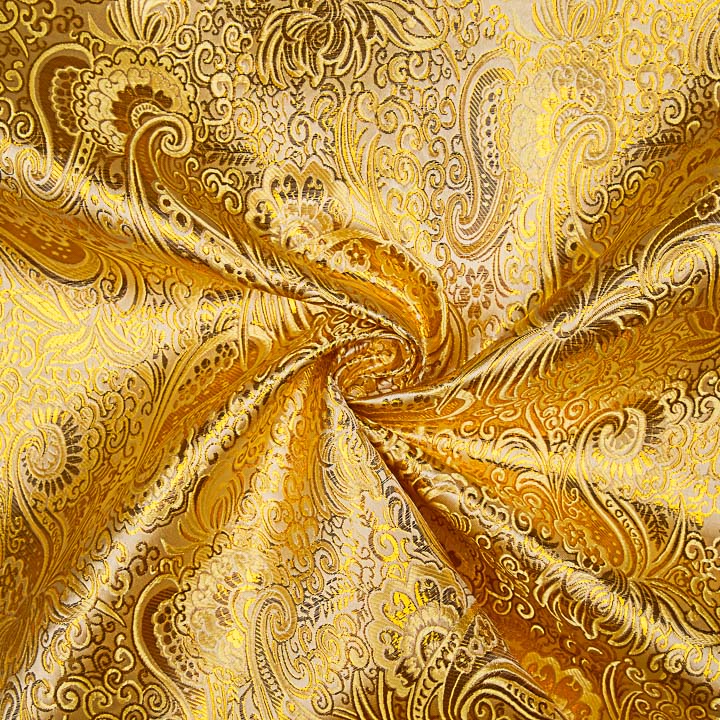 Jacquard Cru com Lurex Caxemira Dourado - Ribes y Casals