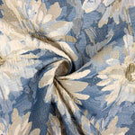 Brocado Floral Margaridas Azuis e Douradas - Ribes y Casals