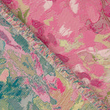 Brocado floral com rosas fúcsia e verde - Ribes y Casals