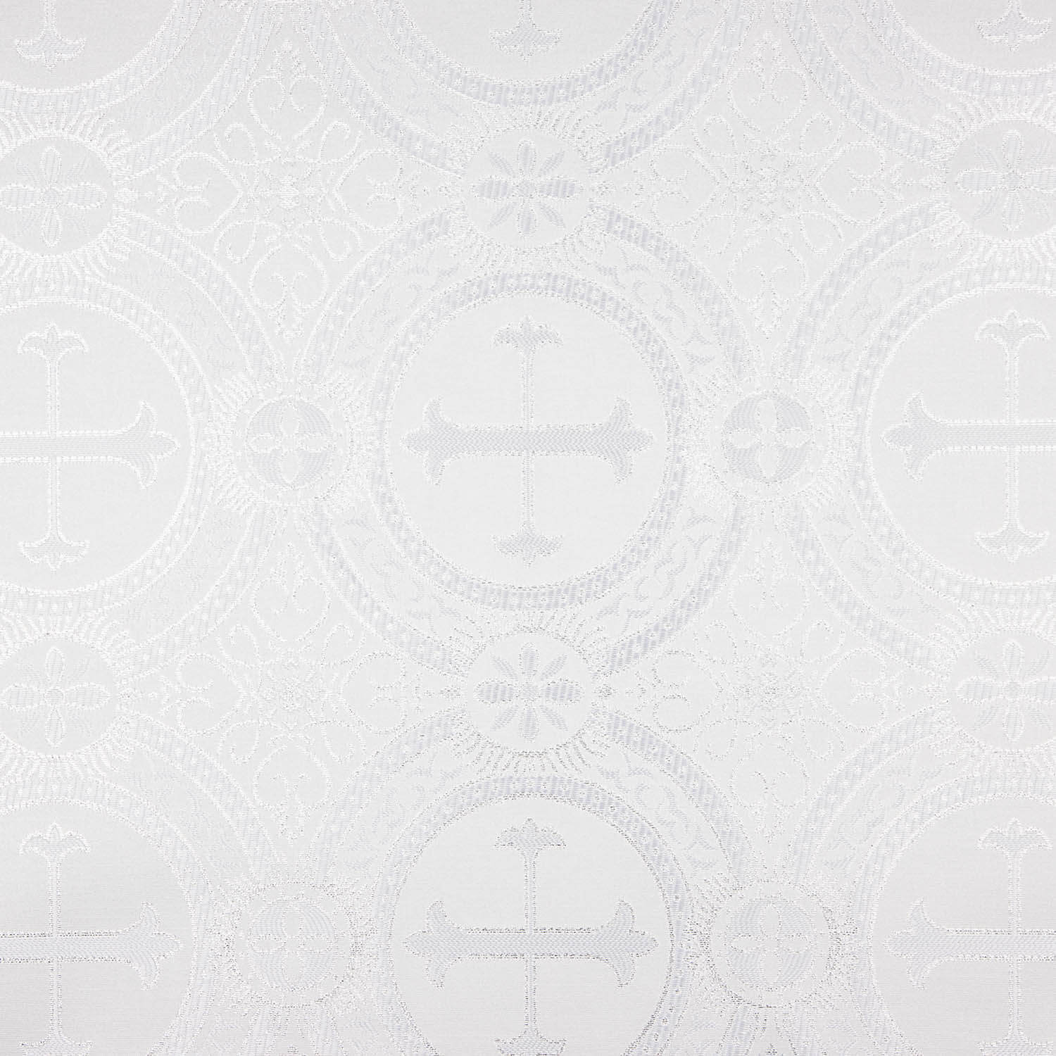 Brocado Litúrgico Cruz Clássica Branca - Ribes y Casals