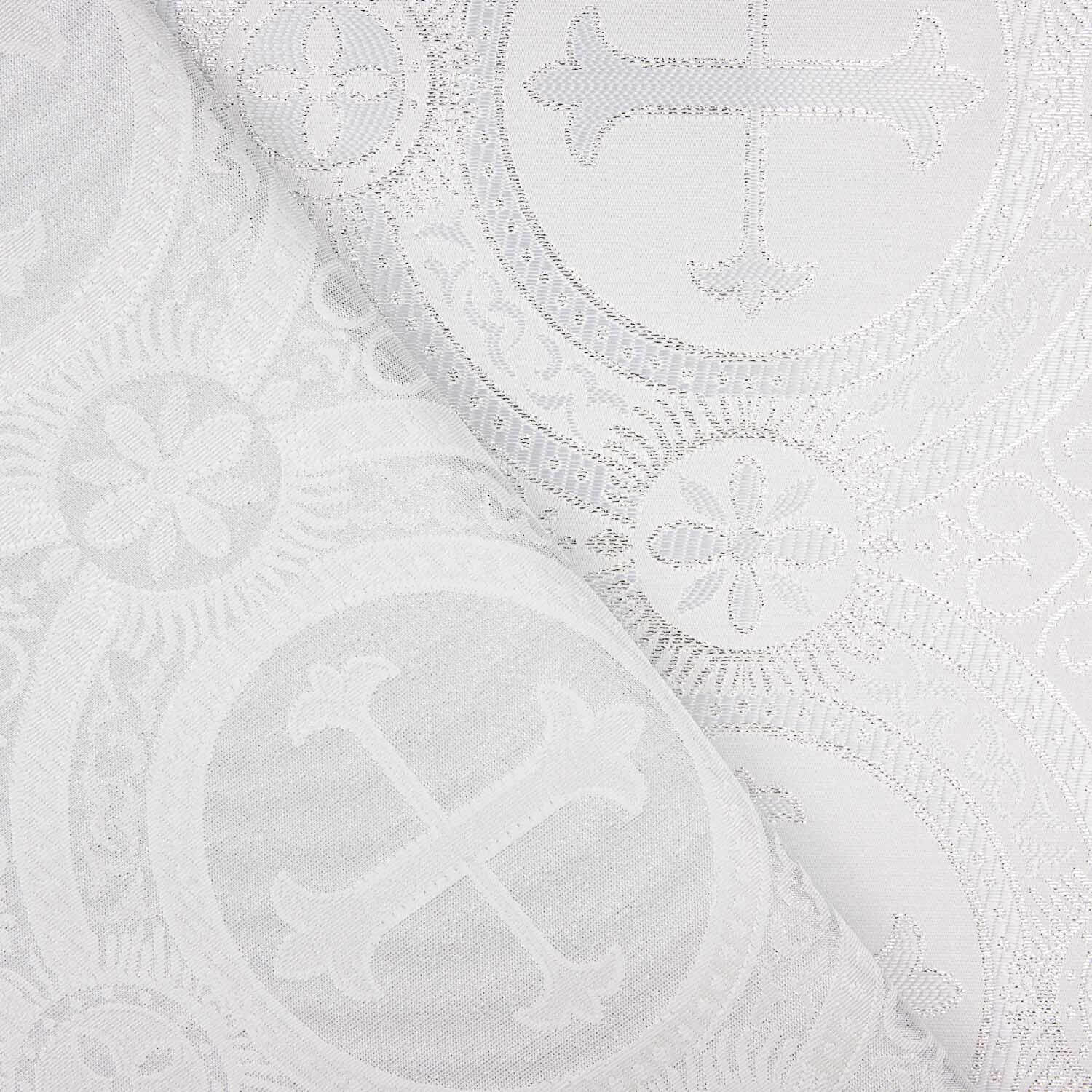 Brocado Litúrgico Cruz Clássica Branca - Ribes y Casals