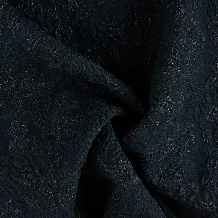 Brocado Oceano Imperial Azul-marinho Prateado - Ribes y Casals