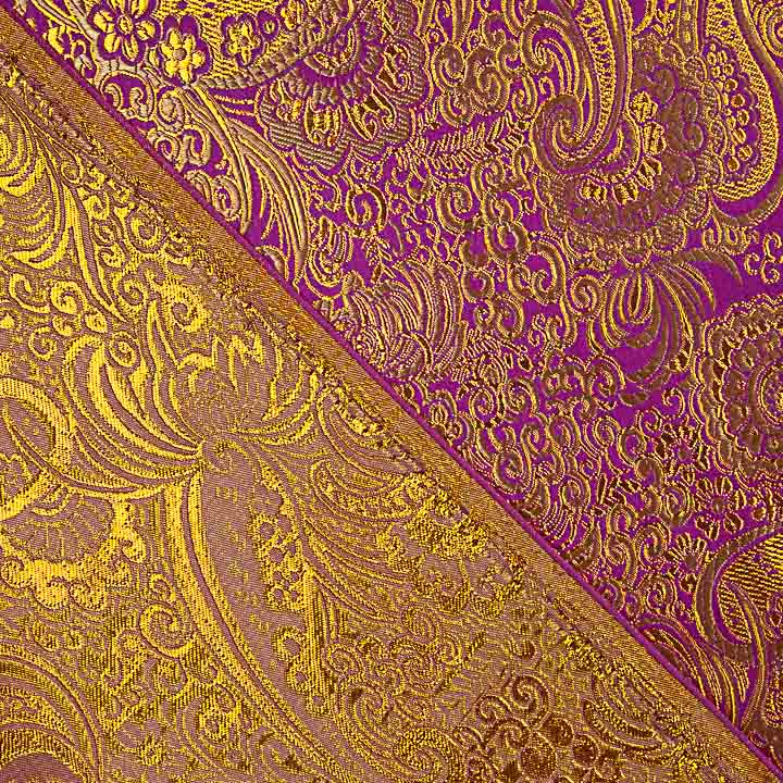 Jacquard Morada com Lurex de Caxemira Dourado - Ribes y Casals