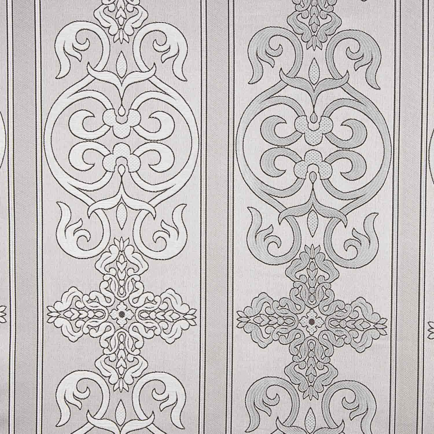Brocado Barroco Ornamental Cinza Prateado - Ribes y Casals