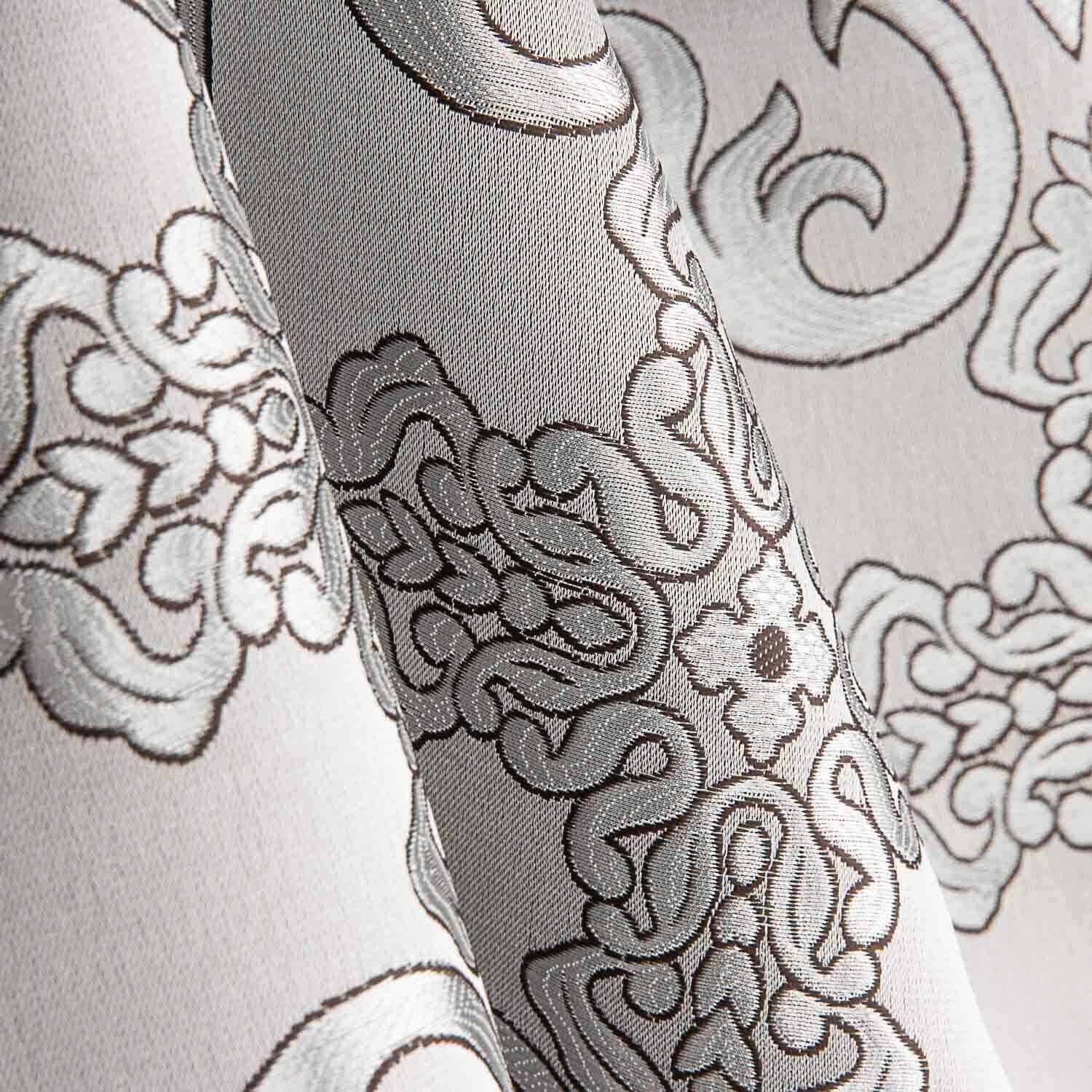 Brocado Barroco Ornamental Cinza Prateado - Ribes y Casals