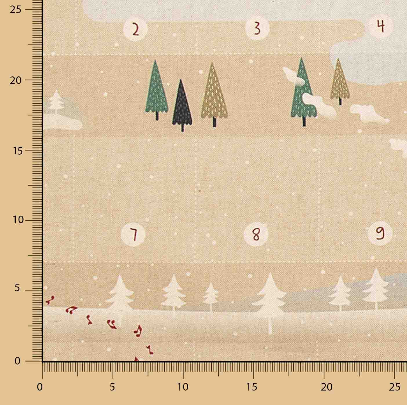 Painel de tecido de algodão «Calendário do Advento Infantil: A Aventura do Pai Natal» – DIY - Ribes y Casals