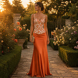 Brocado Pôr-do-sol Imperial Coral - Ribes y Casals