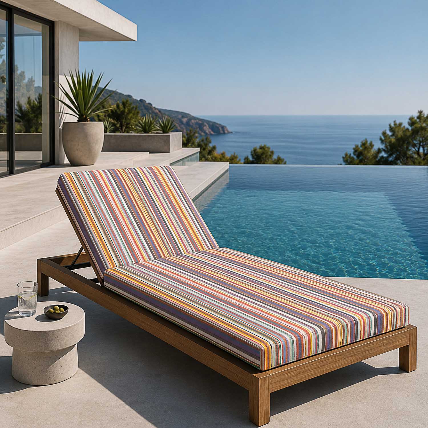 Lona para exterior em Teflon com riscas multicoloridas, 320 cm - Ribes y Casals