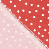 Crepe estampado com bolinhas brancas sobre fundo vermelho - Ribes y Casals