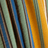 Viscose Crepe às Riscas Mostarda e Azul - Ribes y Casals