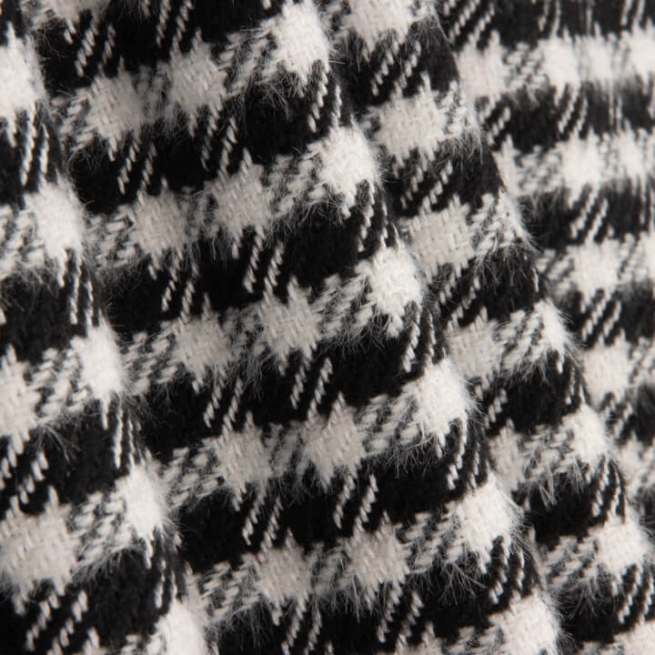 Tweed de lã tecido Oxford branco e preto - Ribes y Casals