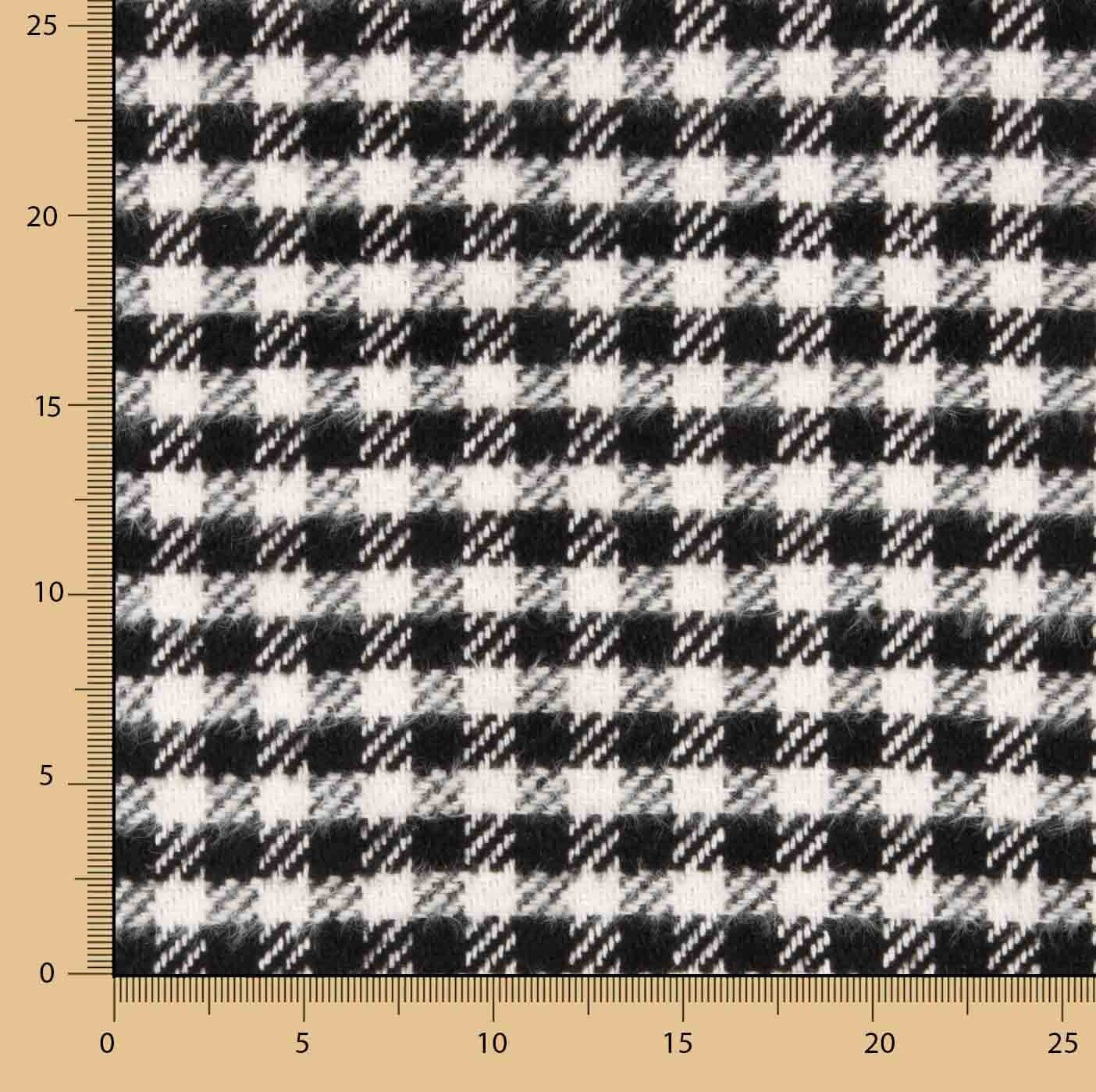 Tweed de lã tecido Oxford branco e preto - Ribes y Casals