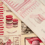 Loneta estampada com cupcakes e macarons, estilo vintage de Paris - Ribes y Casals