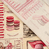Loneta estampada com cupcakes e macarons, estilo vintage de Paris - Ribes y Casals