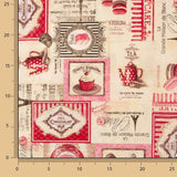 Loneta estampada com cupcakes e macarons, estilo vintage de Paris - Ribes y Casals