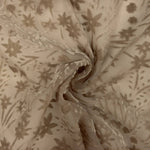 Devoré floral em tons de bege sobre chiffon - Ribes y Casals