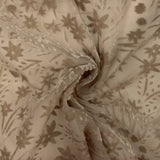 Devoré floral em tons de bege sobre chiffon - Ribes y Casals