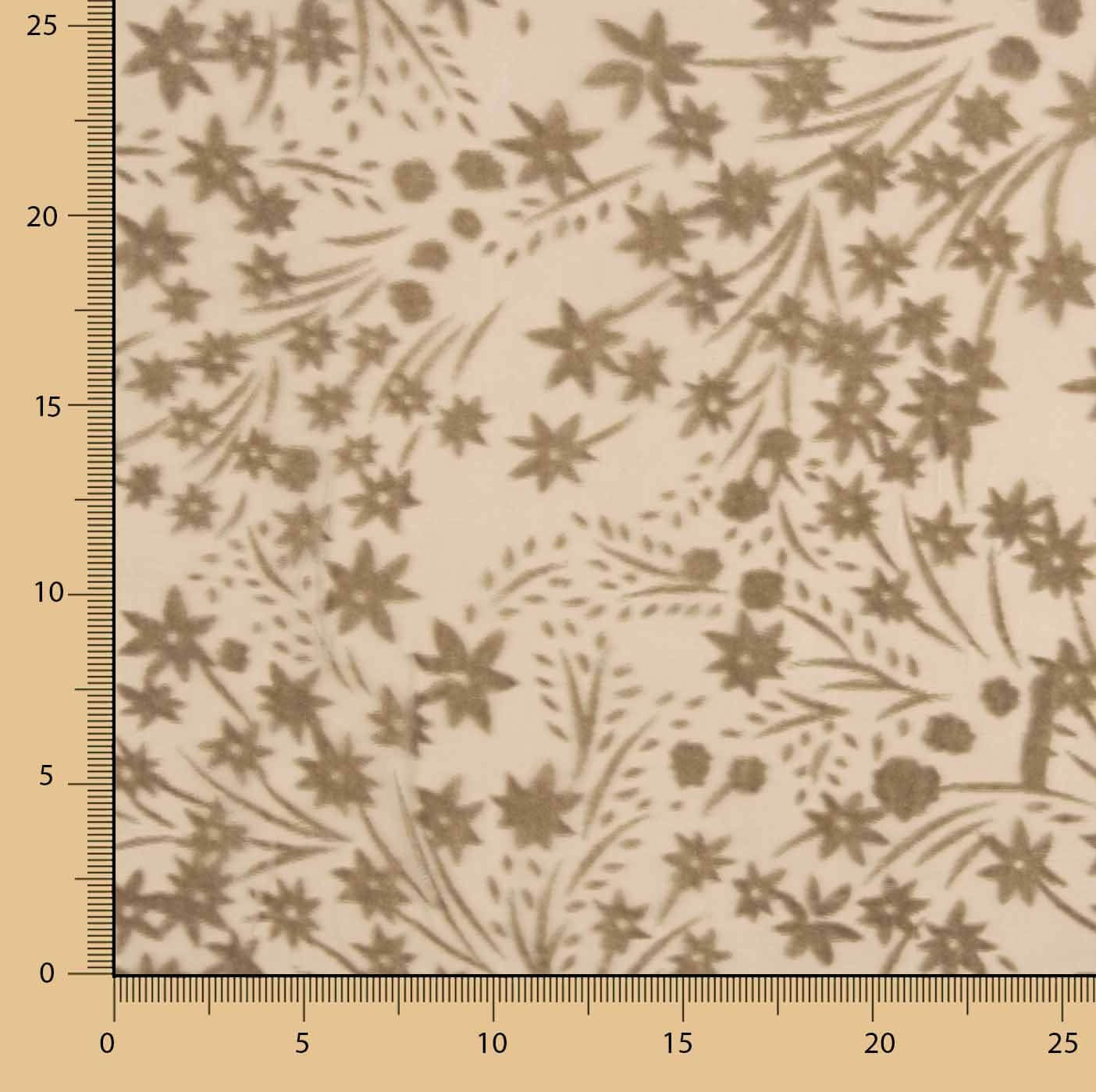 Devoré floral em tons de bege sobre chiffon - Ribes y Casals