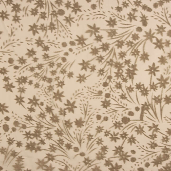 Devoré floral em tons de bege sobre chiffon - Ribes y Casals