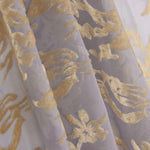 Devoré floral bege sobre chiffon cinzento - Ribes y Casals