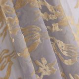 Devoré floral bege sobre chiffon cinzento - Ribes y Casals