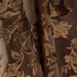 Devoré floral em tons de castanho sobre chiffon - Ribes y Casals
