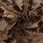 Devoré floral em tons de castanho sobre chiffon - Ribes y Casals