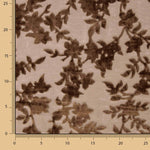 Devoré floral em tons de castanho sobre chiffon - Ribes y Casals