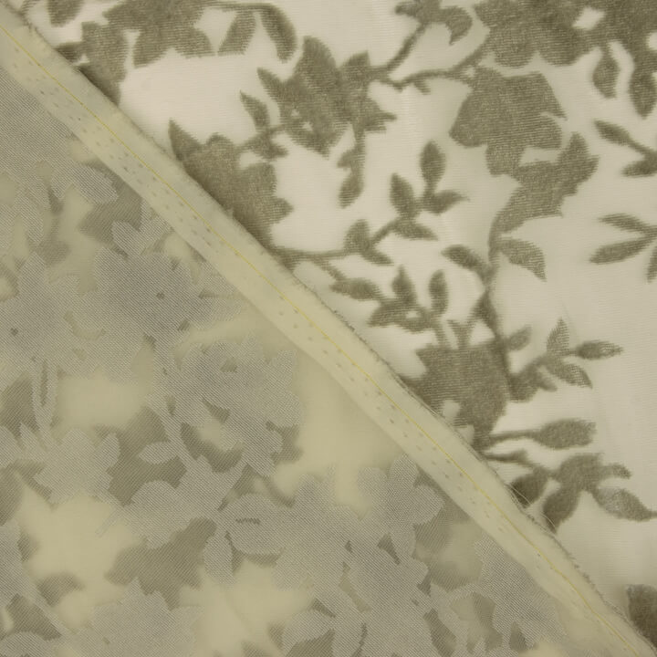 Devoré Floral Verde sur chiffon - Ribes y Casals